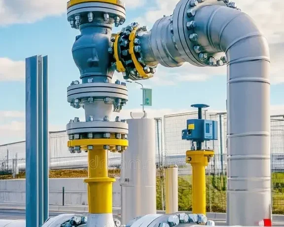 metal-pipes-valves-flanges-connecting-ensuring-safe-efficient-natural-gas-distribution-under-cloudy-sky-ai-353818896